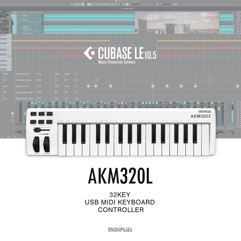 MiDiPLUS متحكم لوحة المفاتيح MIDIPLUS AKM320L، أبيض، 32 مفتاح - Image 2